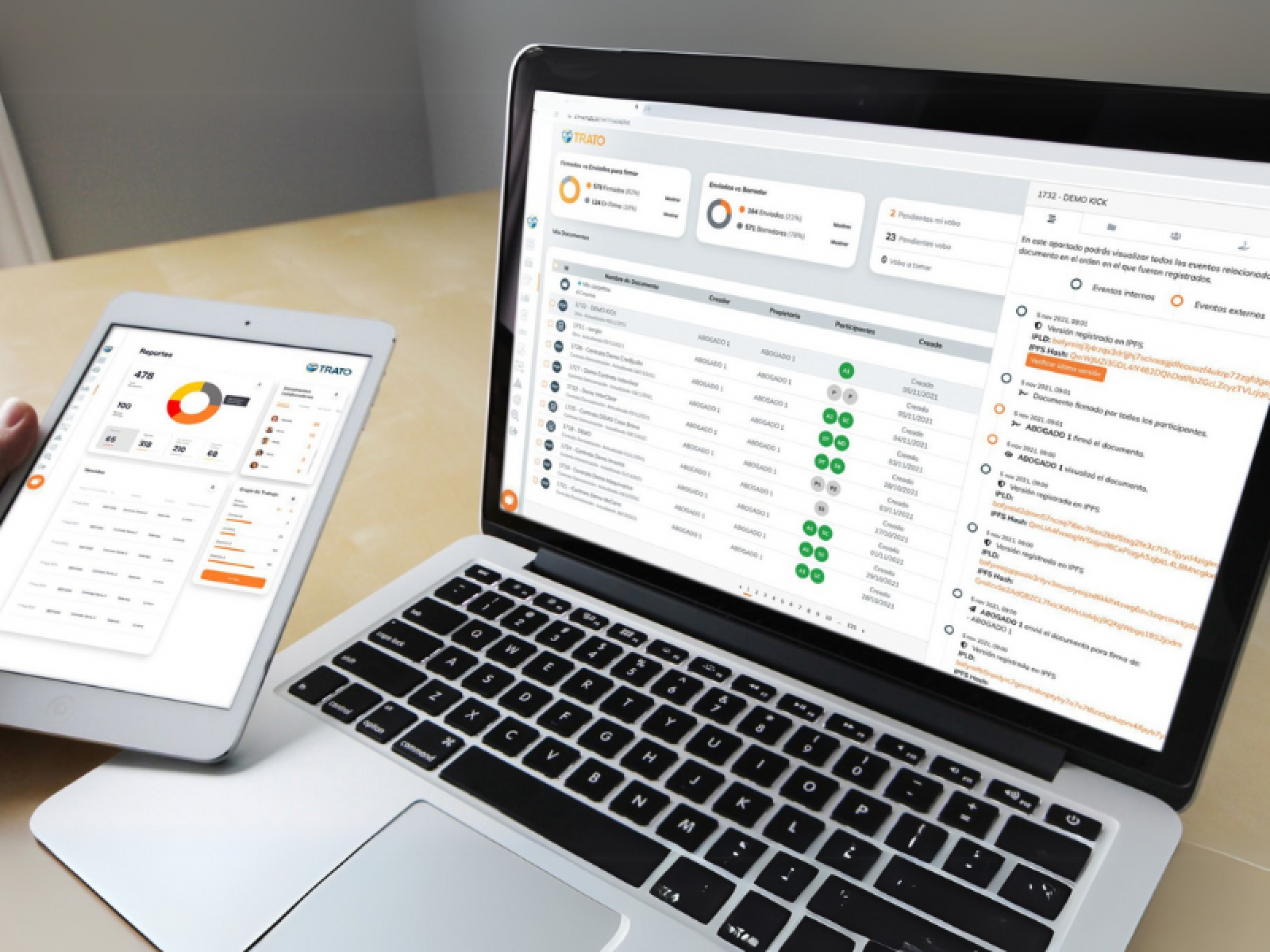 TRATO platform showing audit and compliance features